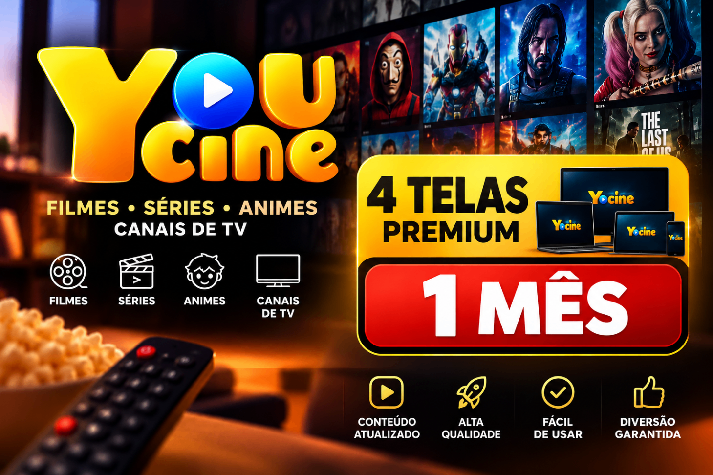 4 Telas Premium 1 mês